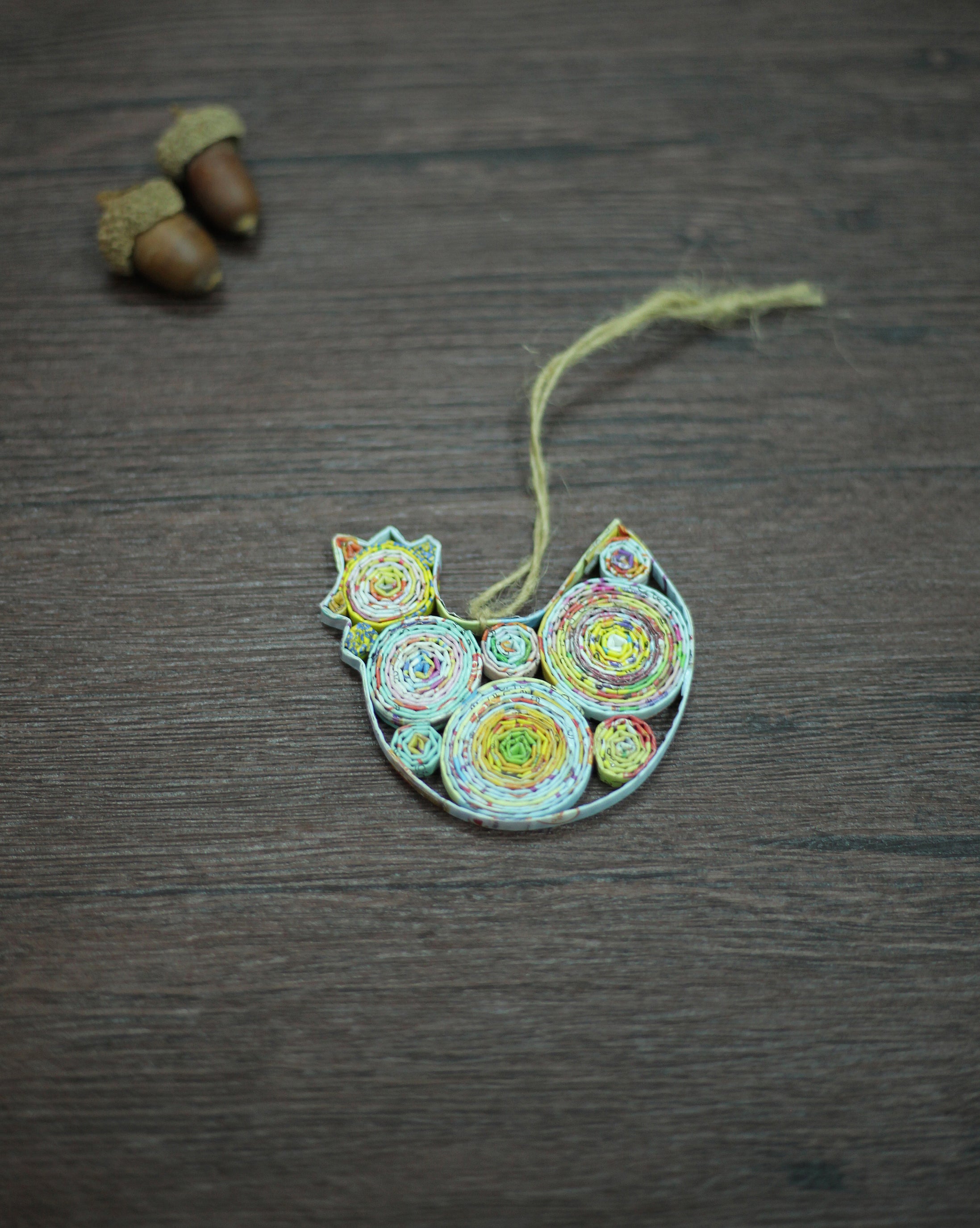 Chicken (Hen), Handmade Recycled Paper Ornament Chicken (Hen), Handmade Recycled Paper Ornament