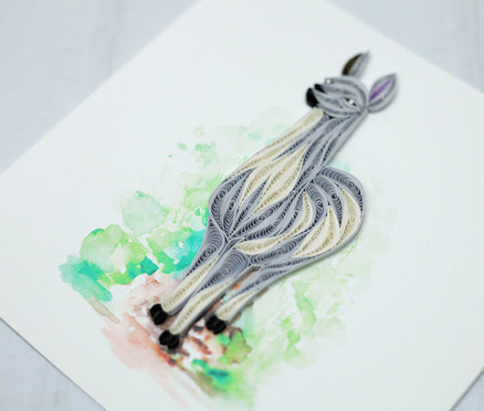 Llama, Handmade Quilling Paper Greeting Card