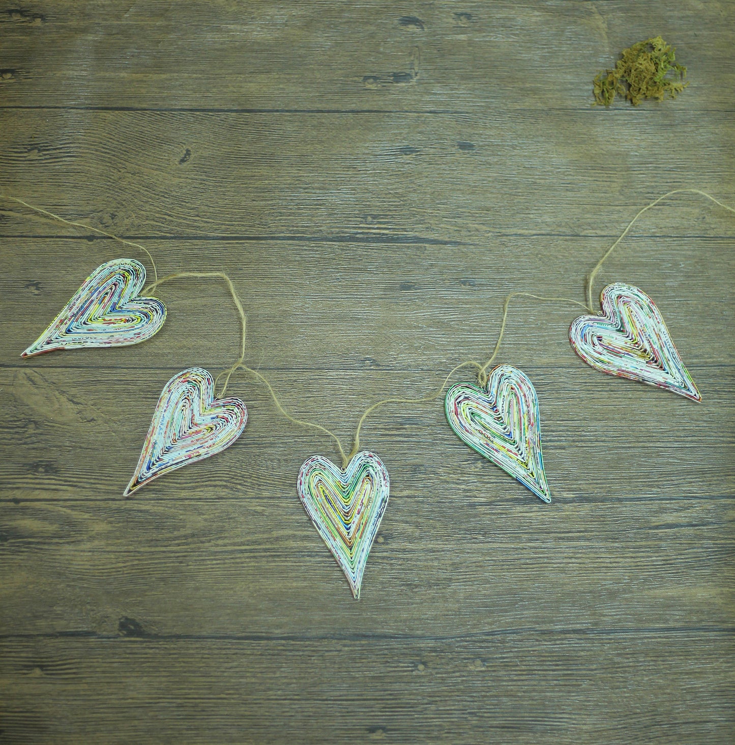 Garland of 5 hearts