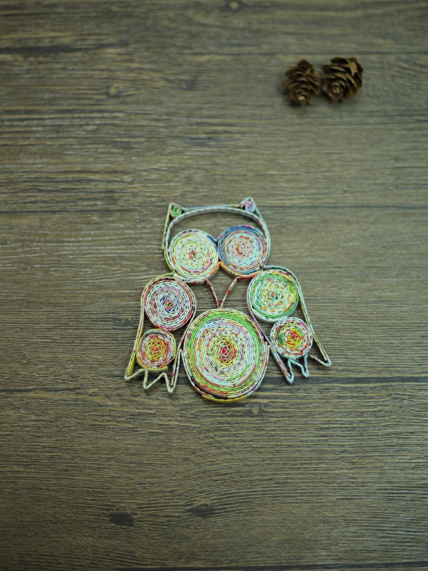 Owl, Handmade Recycled Paper Ornament