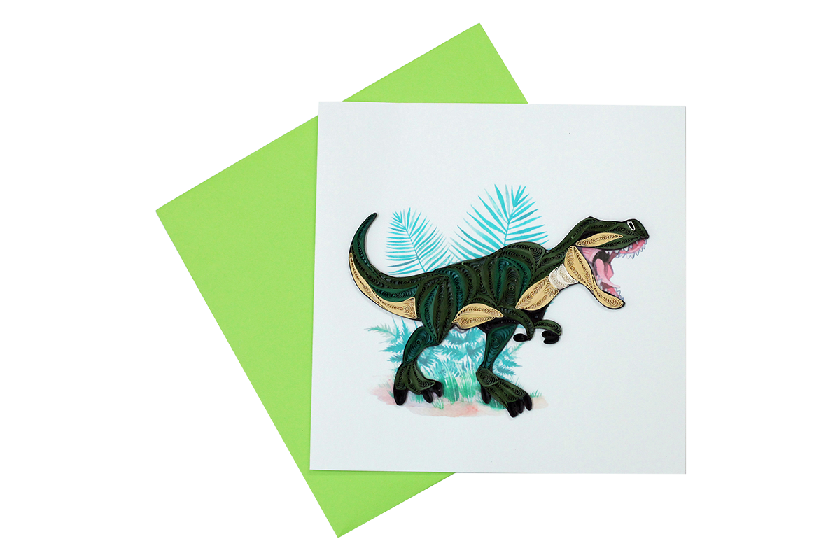 Dinosaur, Handmade Quilling Greeting Card