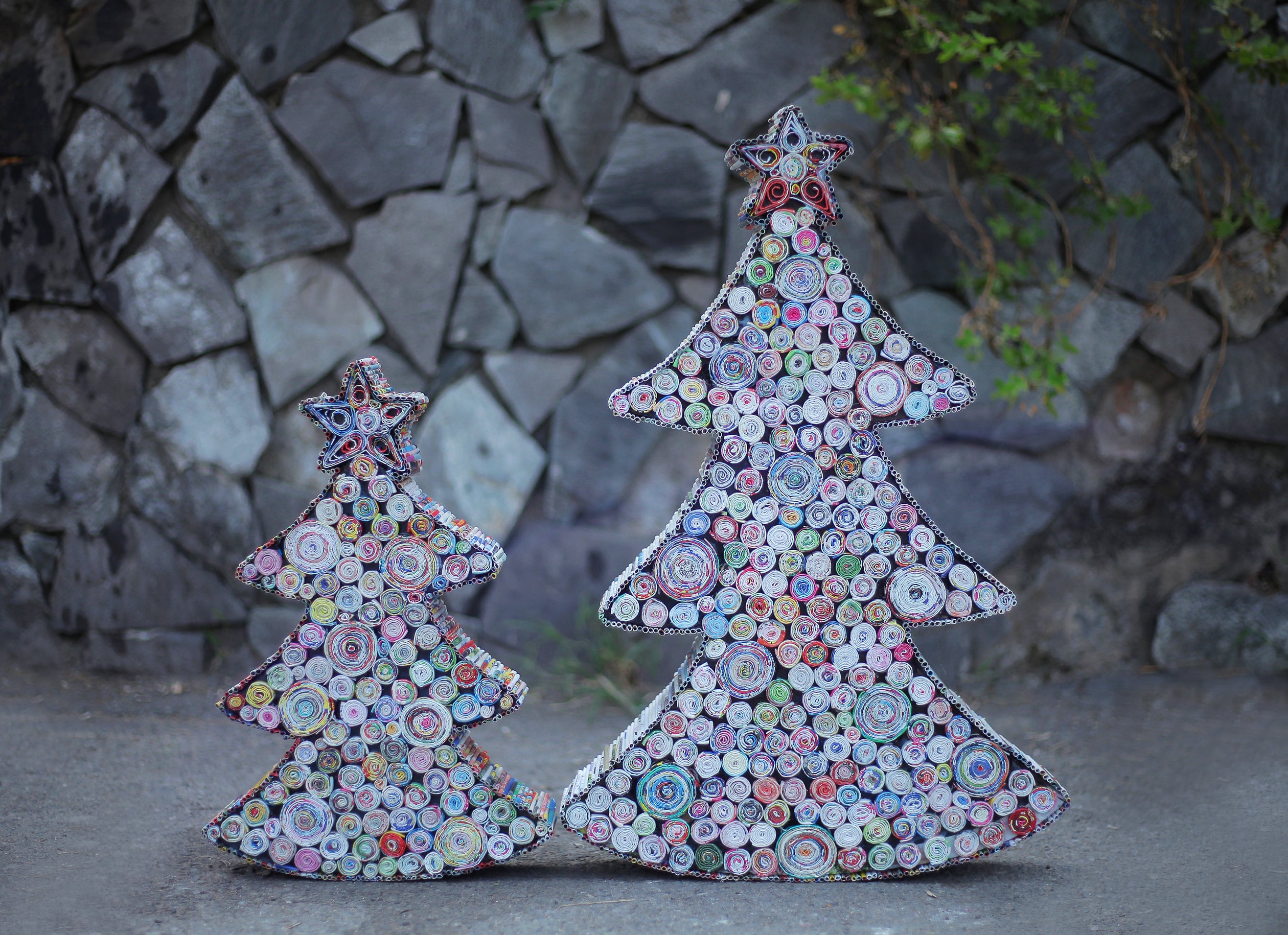 Christmas Tree (3D), Handmade Recycled Paper Décor Christmas Tree (3D), Handmade Recycled Paper Décor
