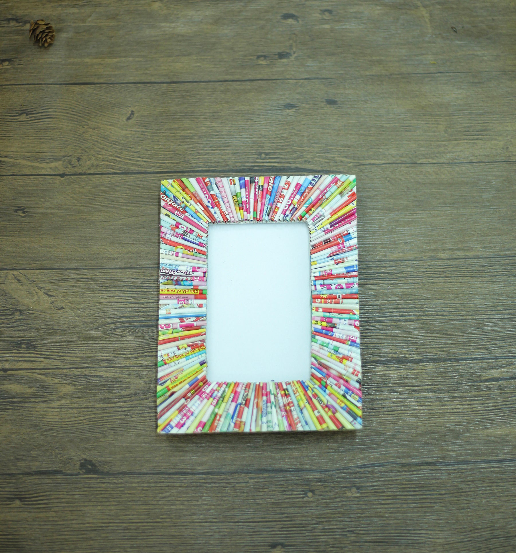 Rectangular Picture Frame, Handmade Recycled Paper Decor Rectangular Picture Frame, Handmade Recycled Paper Decor