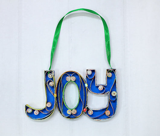 JOY (3D), Handmade Recycled Paper Ornament