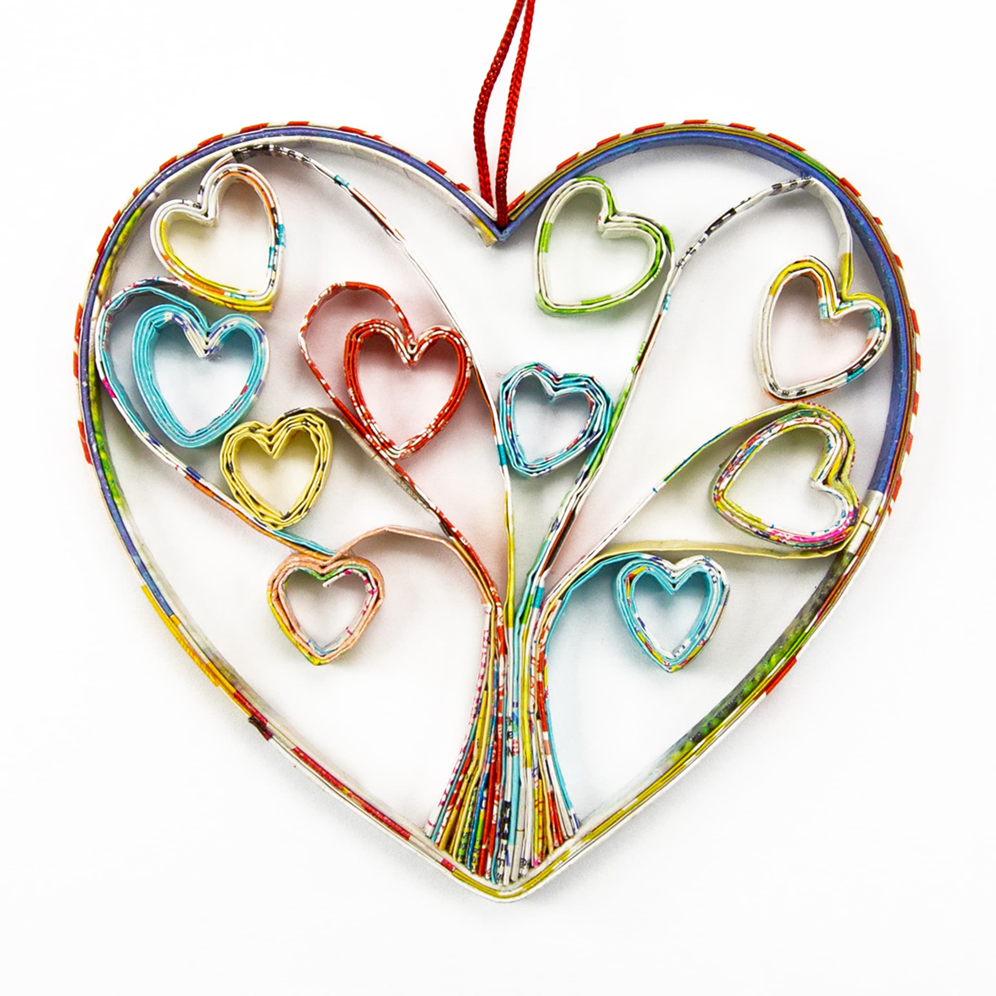 Tree of Life Heart, Handmade Recycled Paper Ornament Tree of Life Heart, Handmade Recycled Paper Ornament