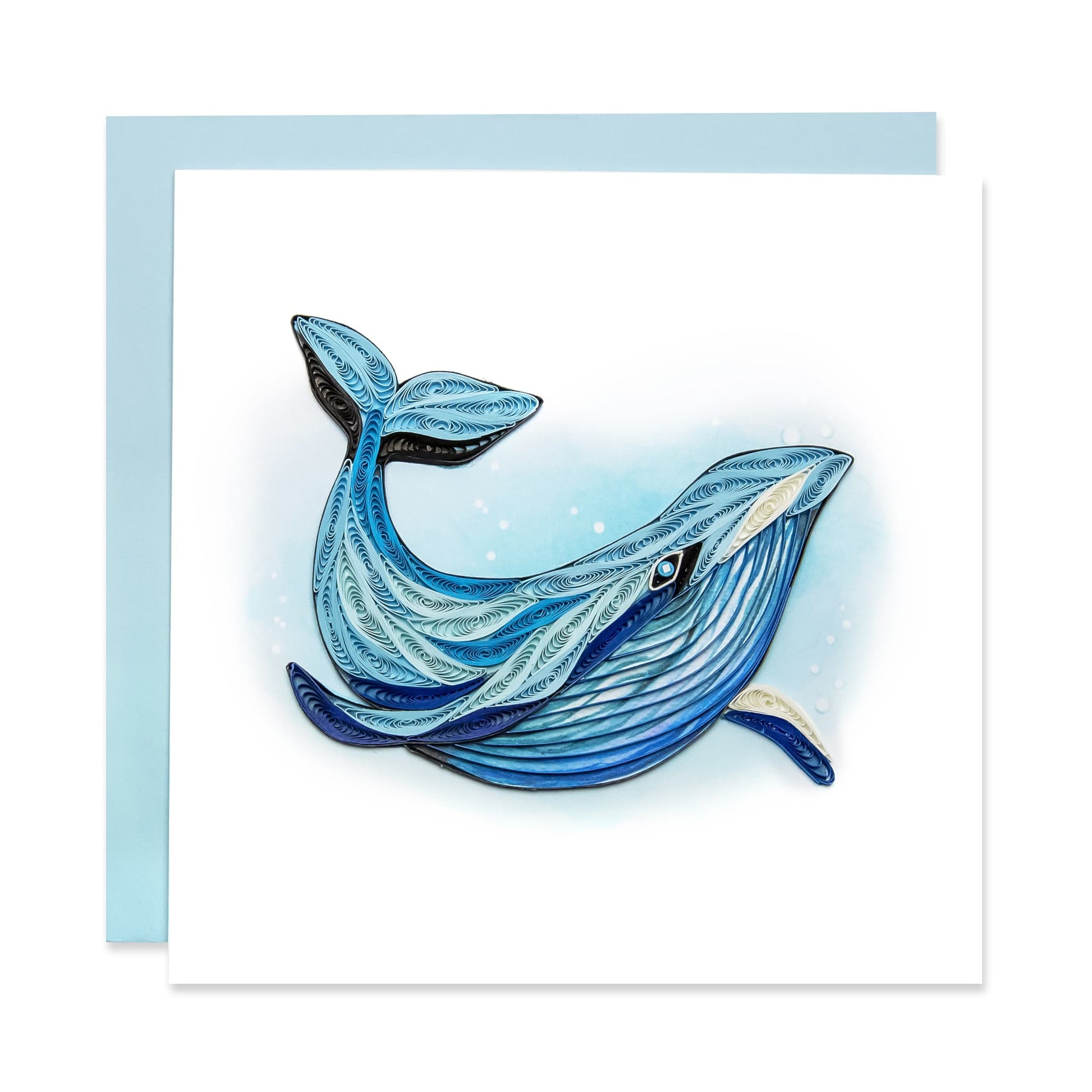 Blue Whale, Handmade Quilling Greeting Card