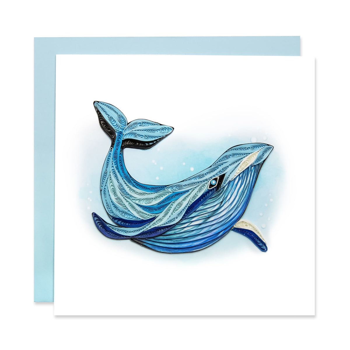 Blue Whale, Handmade Quilling Greeting Card
