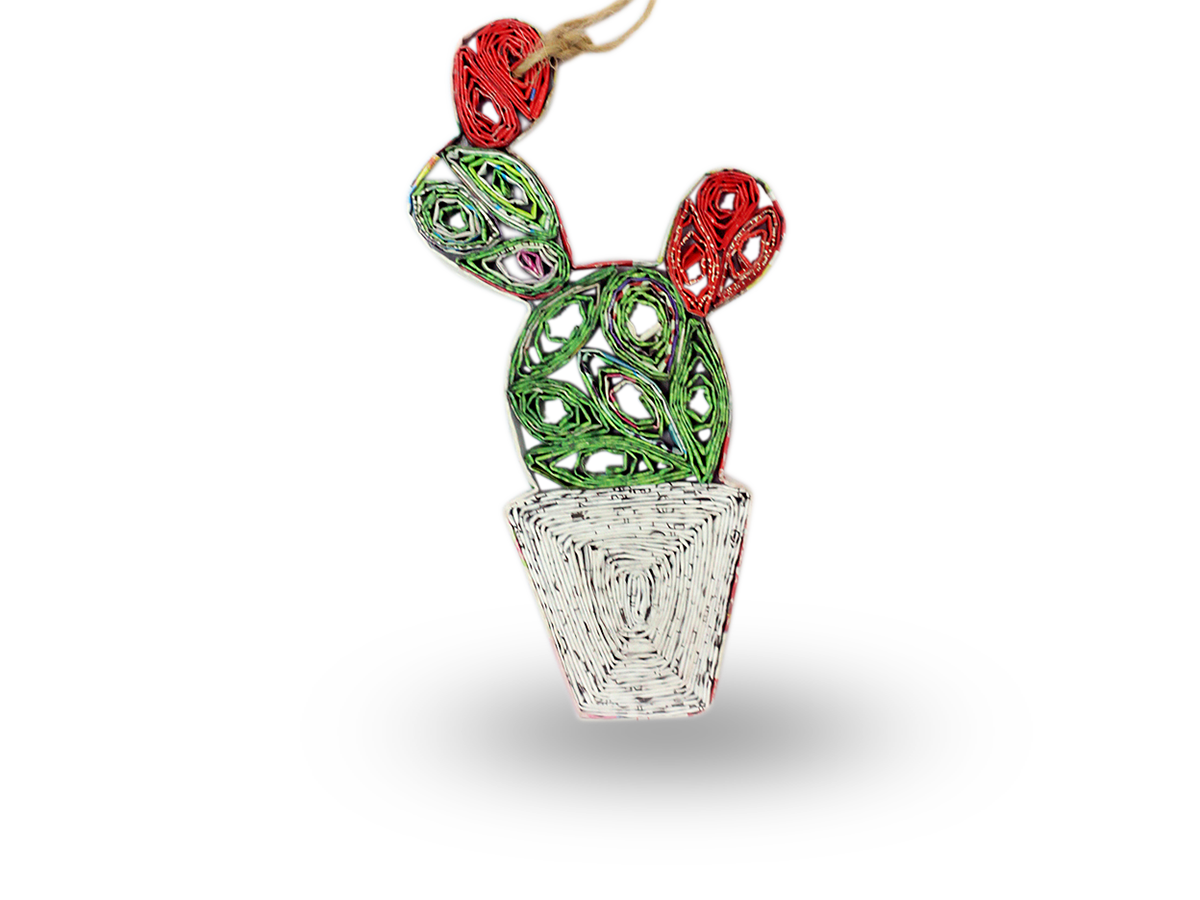 Cactus (Flowers), Handmade Recycled Quilling Paper Ornament