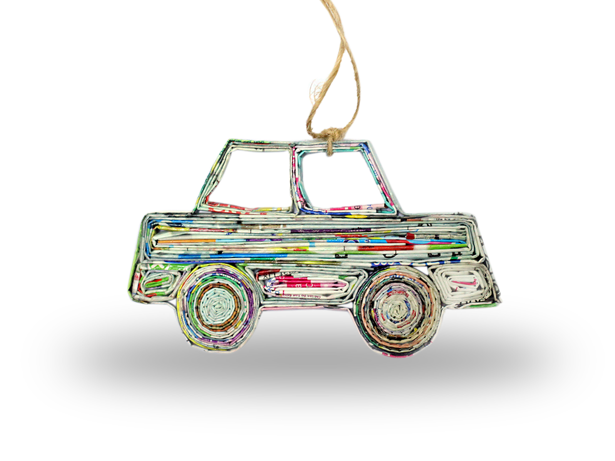 Car, Handmade Recycled Quilling Paper Ornament