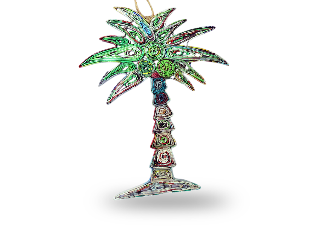 Coconut Tree, Handmade Recycled Paper Quilling Ornament