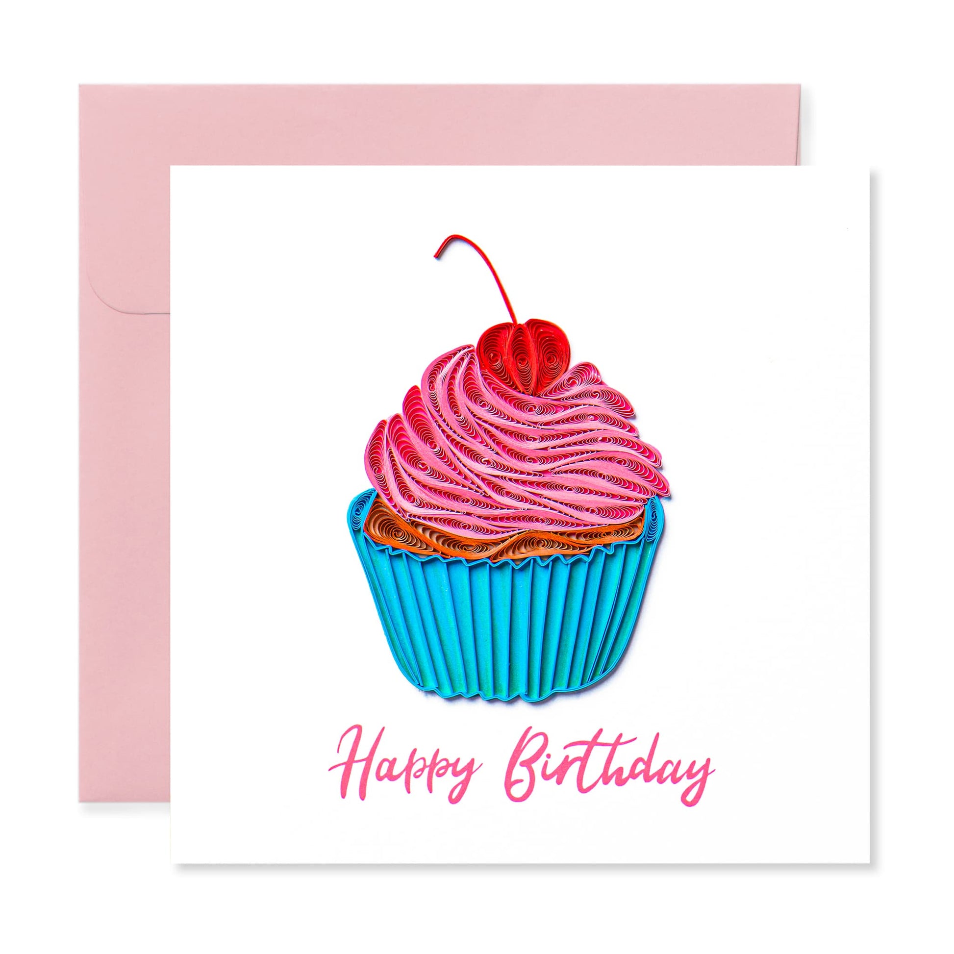 Cupcake, Handmade Quilling Birthday Card