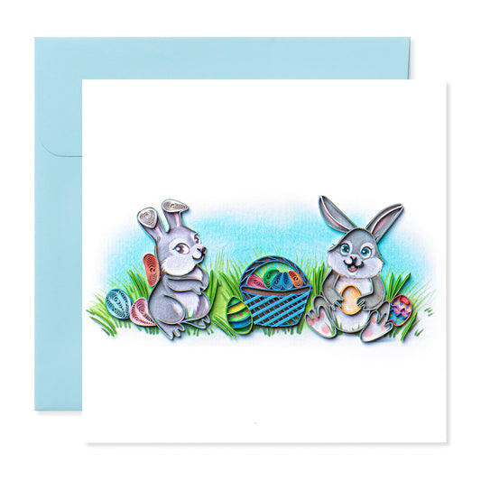 Easter Bunny, Handmade Quilling Greeting Card