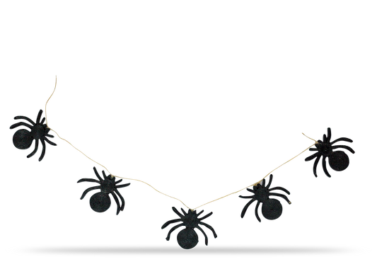 Garland of 5 Spiders in Black