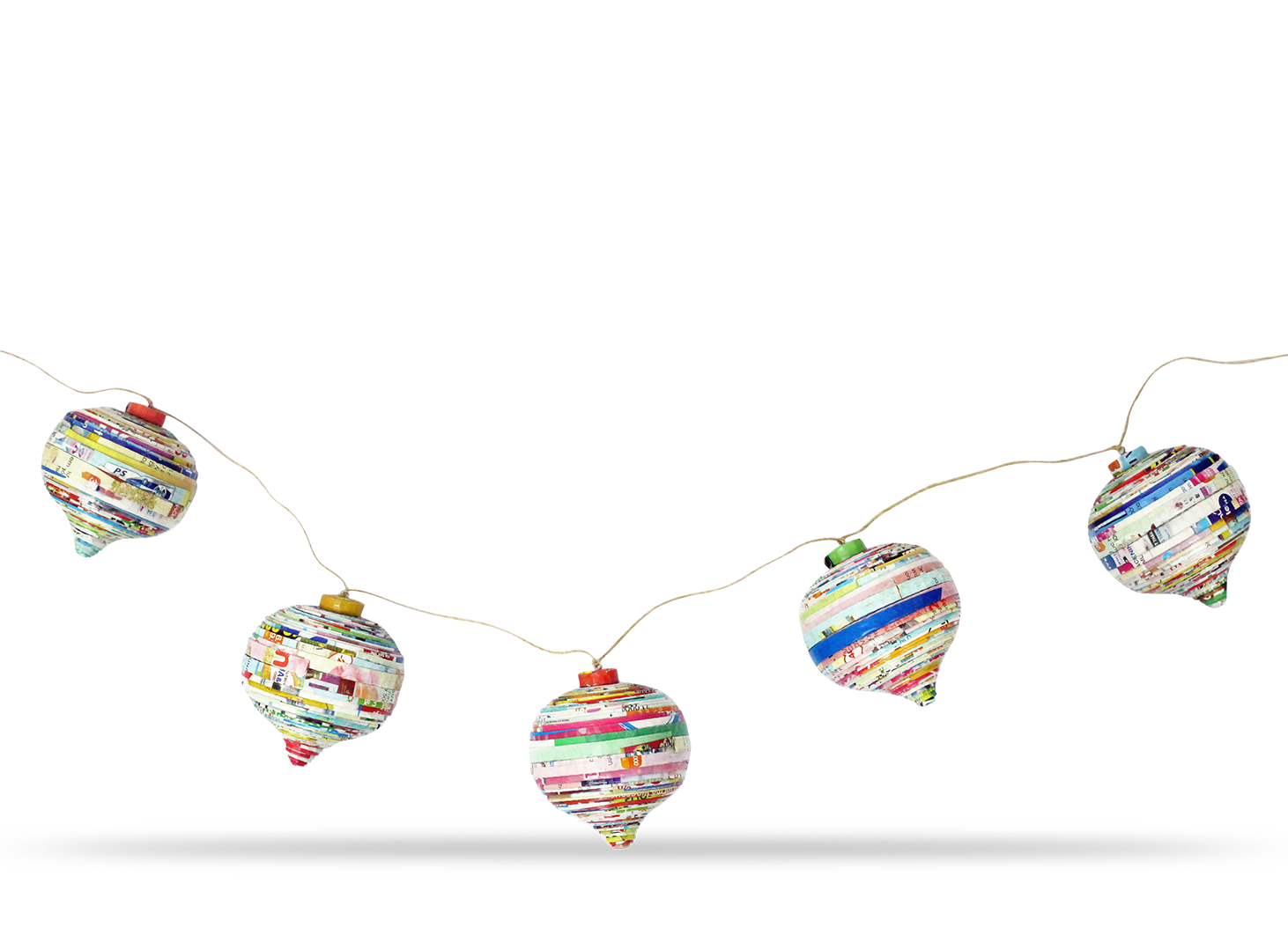 Garland of 5 bubbles in multi colors