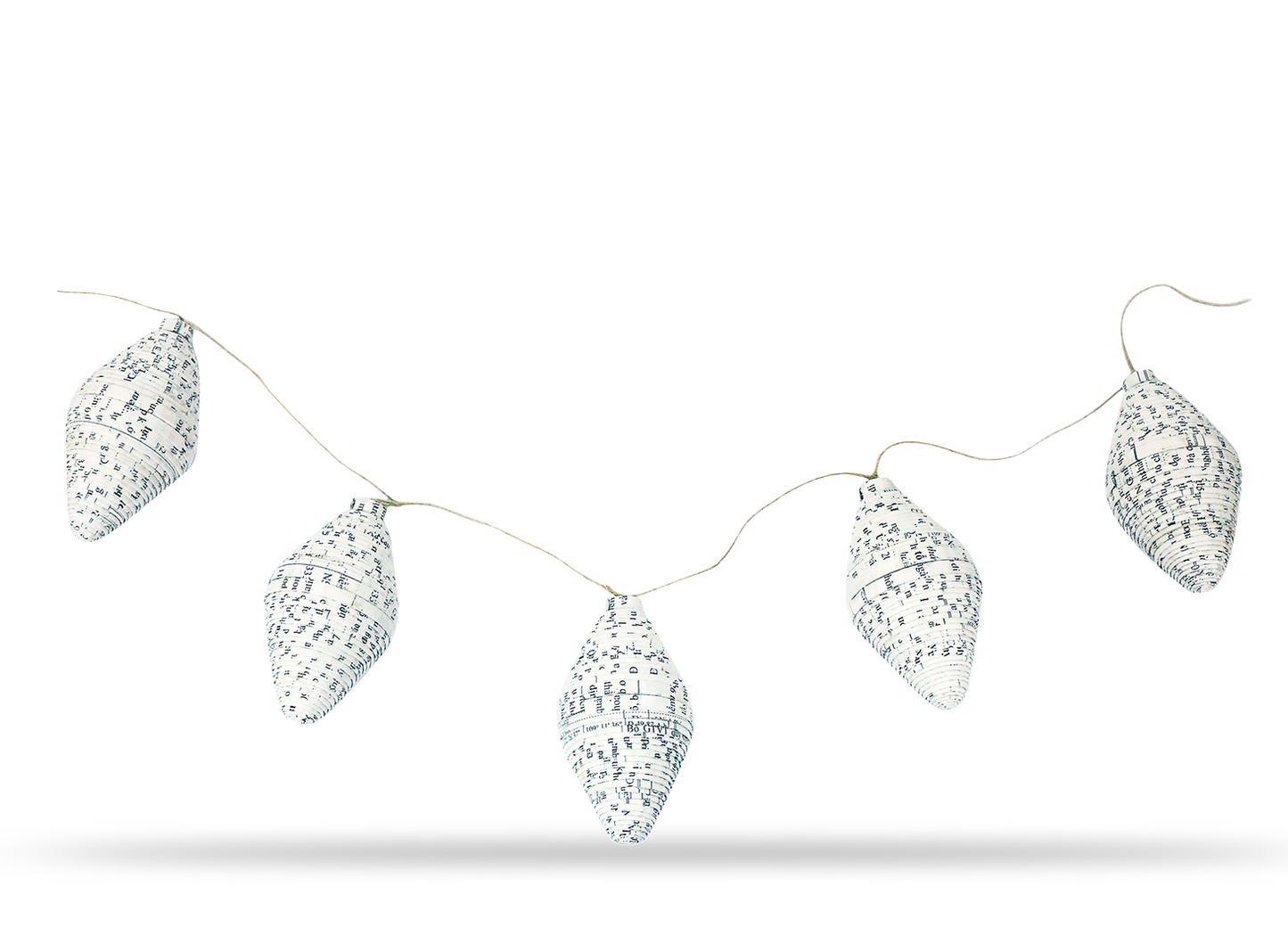 Garland of 5 bubbles in white