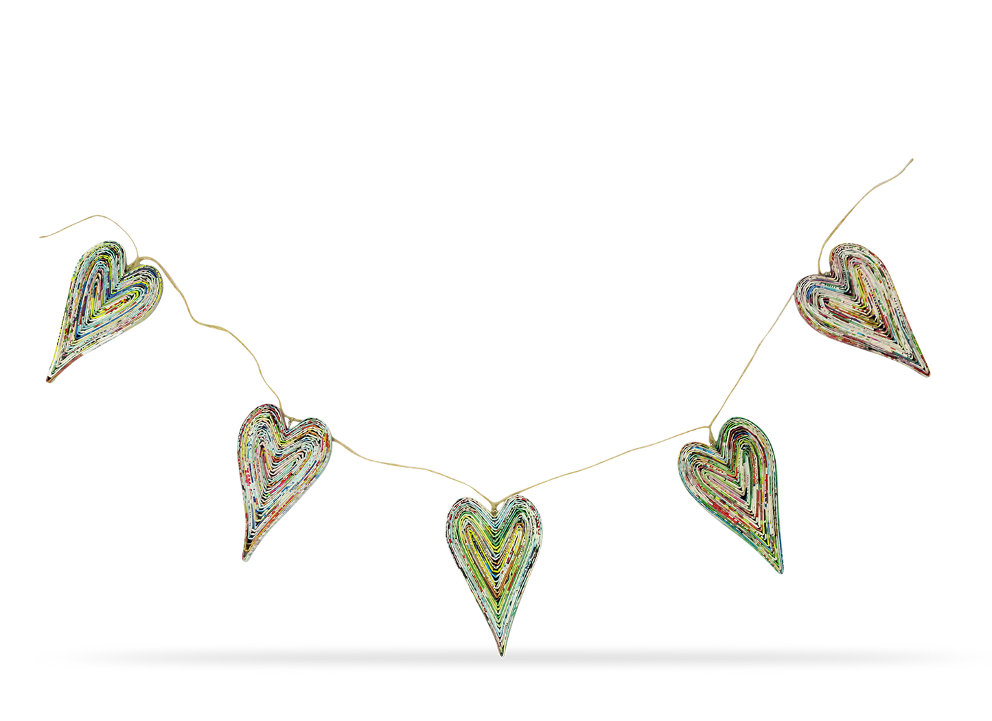 Garland of 5 hearts