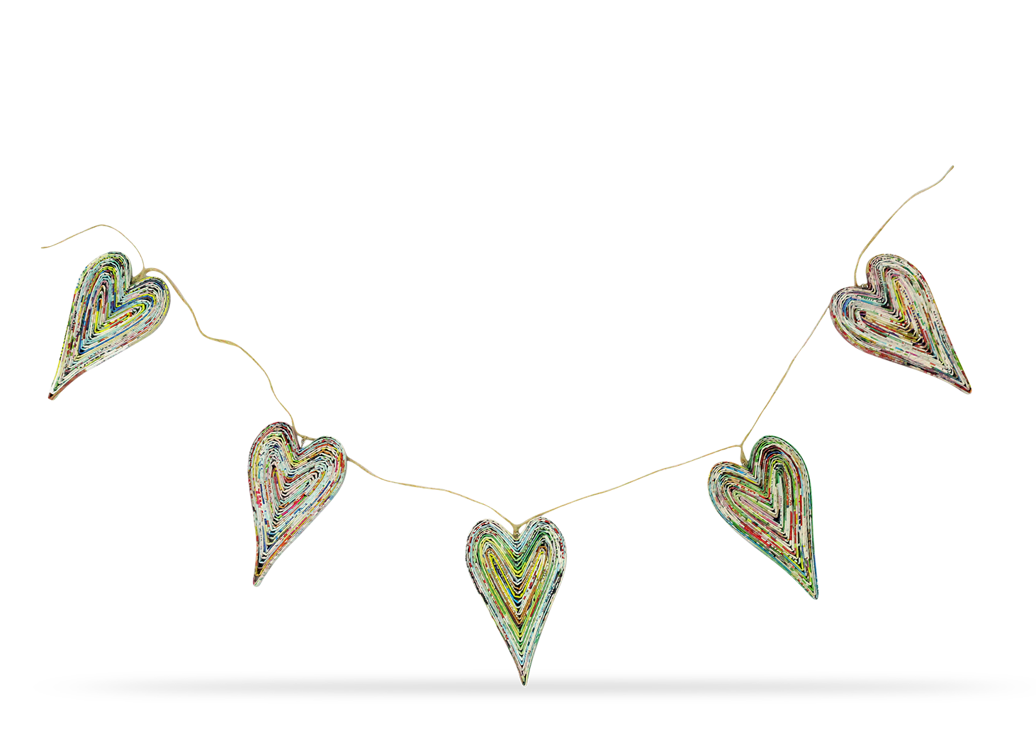 Garland of 5 hearts