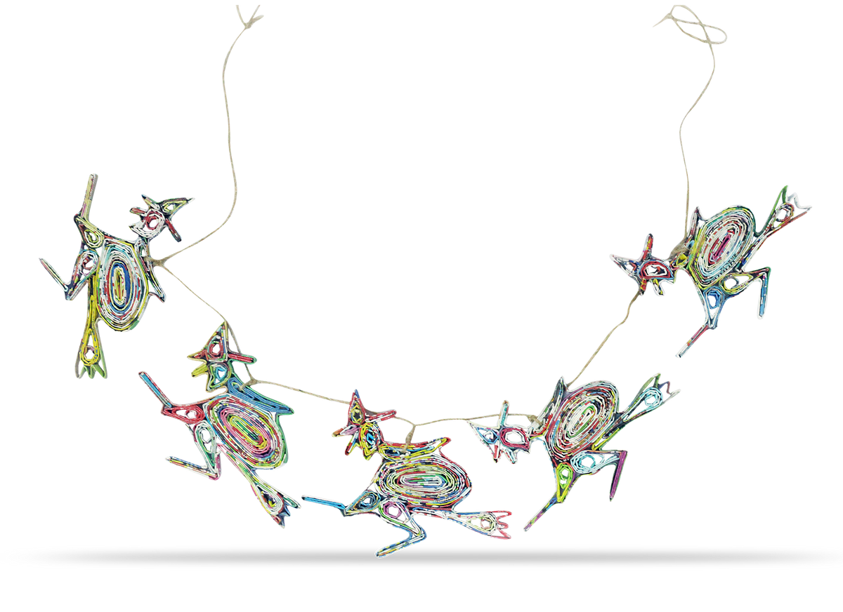 Garland of 5 witches multicolor