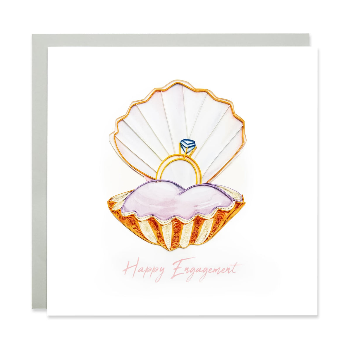 Happy Engagement Oyster, Handmade Greeting Card