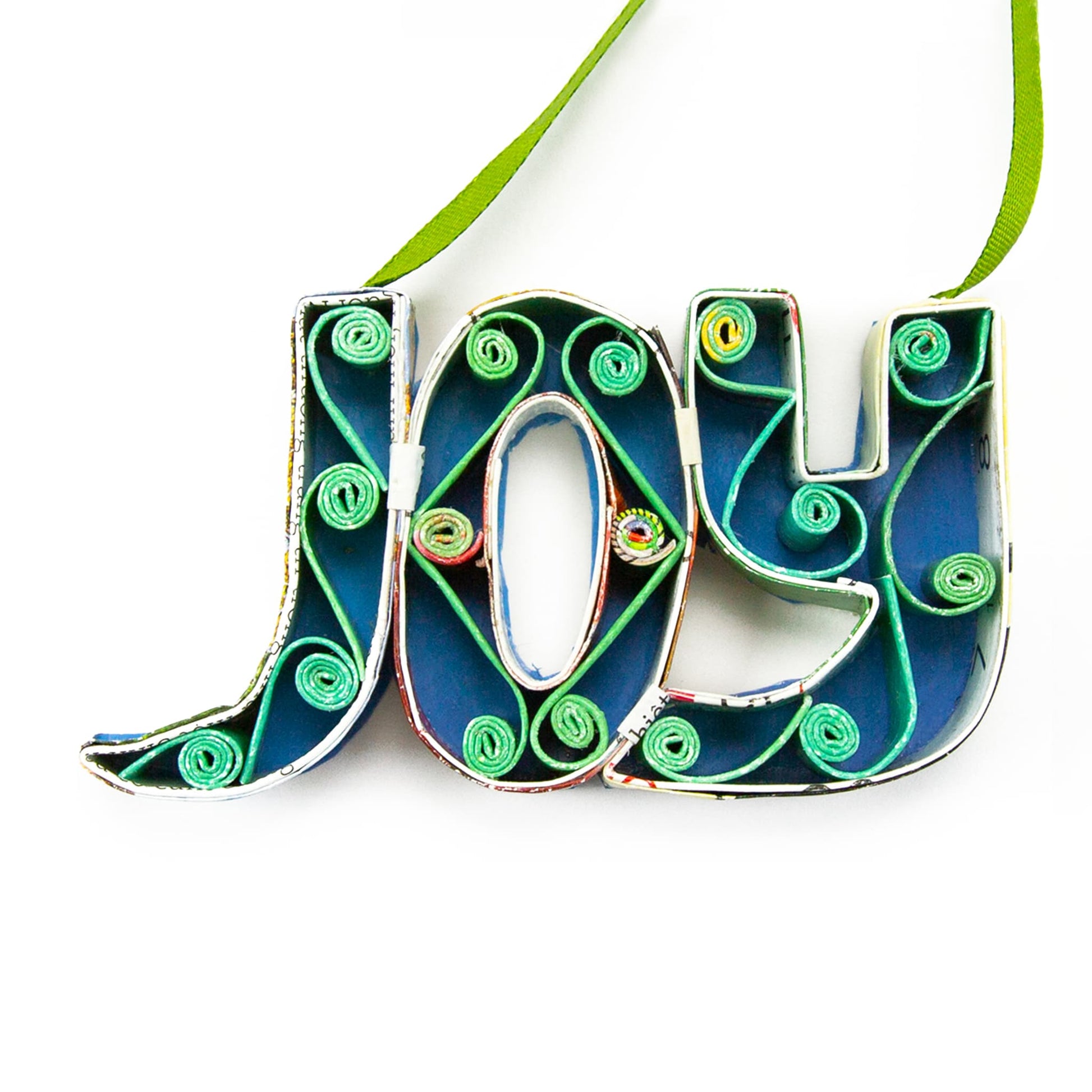 JOY (3D), Handmade Recycled Quilling  Paper Ornament