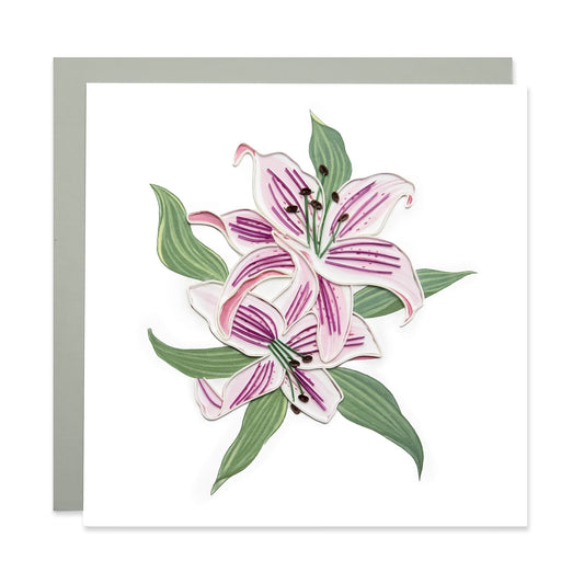 Lily, Handmade Quilling Paper Greeting Card
