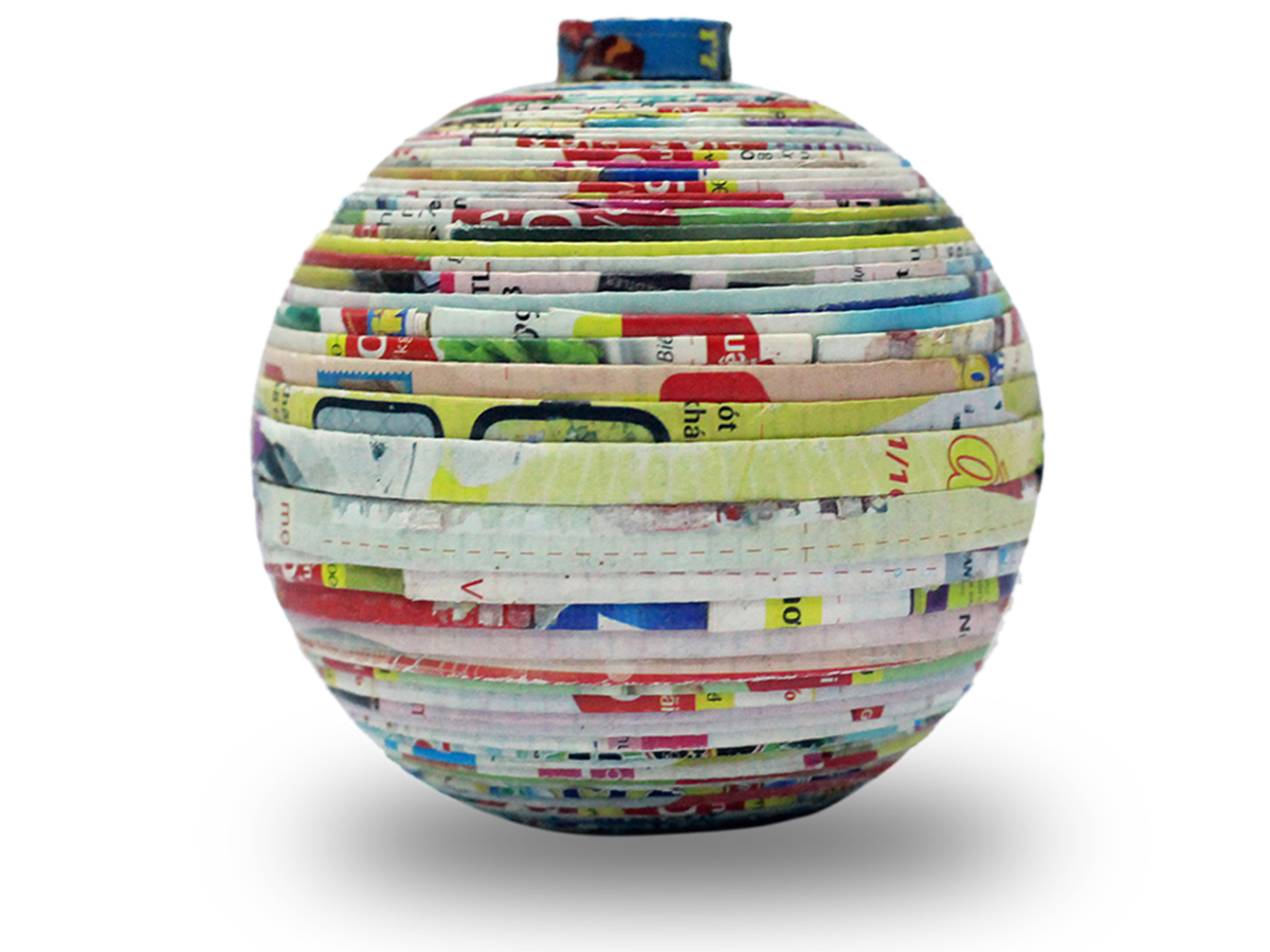 Multicolor Ball (3D), Handmade Recycled Paper Quilling Ornament