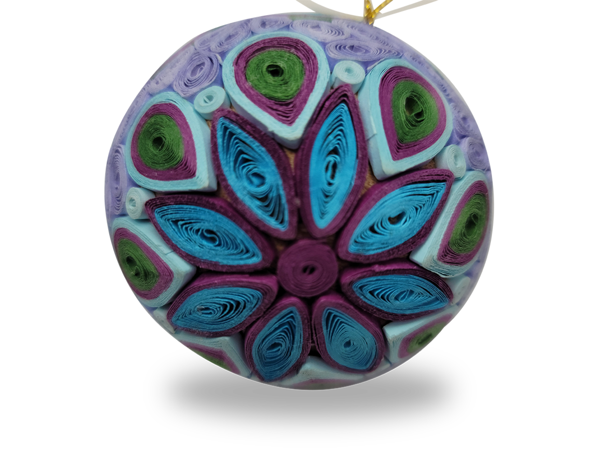 Quilling Ball (Purple, Medium), Handmade Paper Ornament