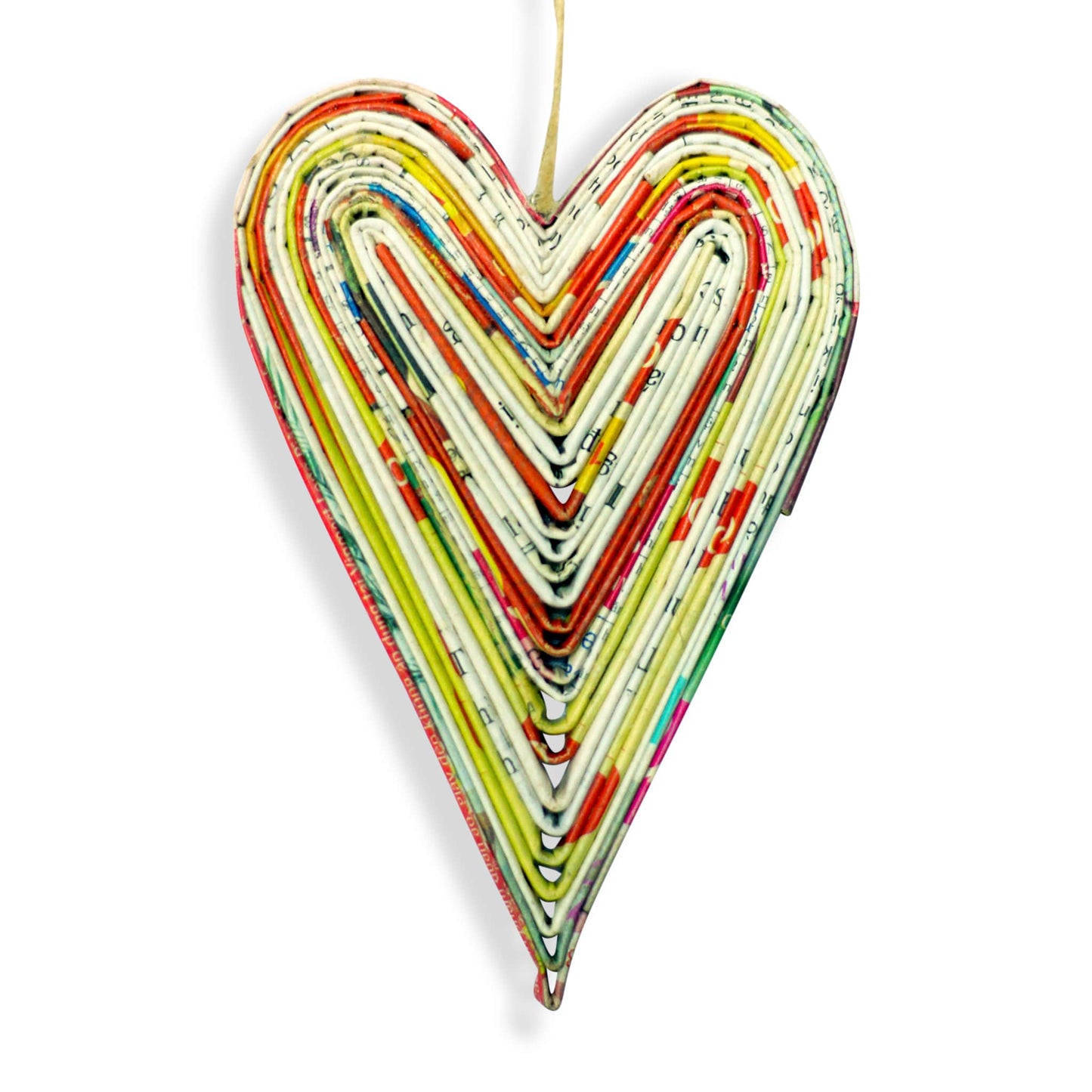 Long Heart, Handmade Recycled Quilling Paper Ornament