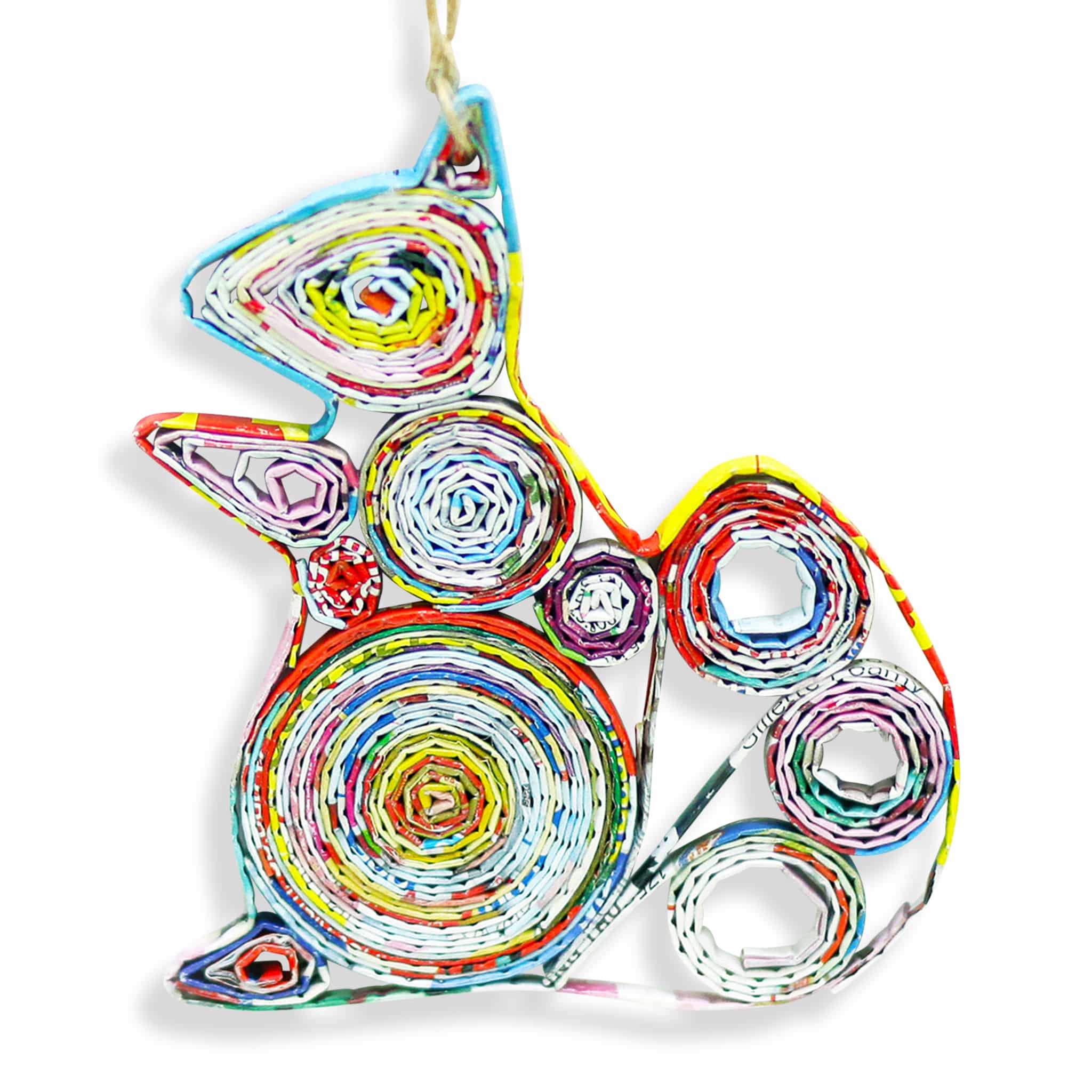 Squirrel, Handmade Recycled Quilling Paper Ornament Squirrel, Handmade Recycled Quilling Paper Ornament