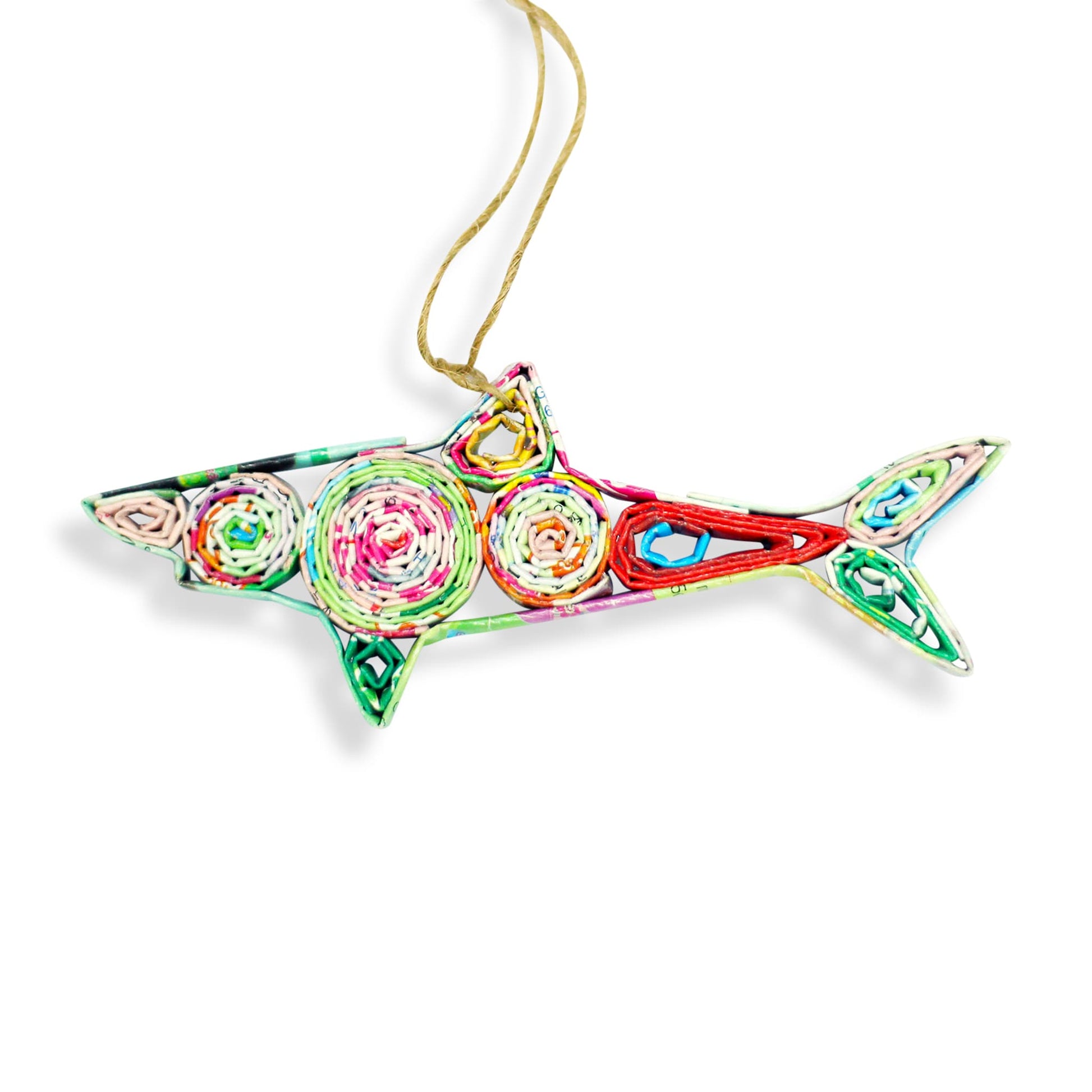 Shark, Handmade Recycled Quilling Ornament