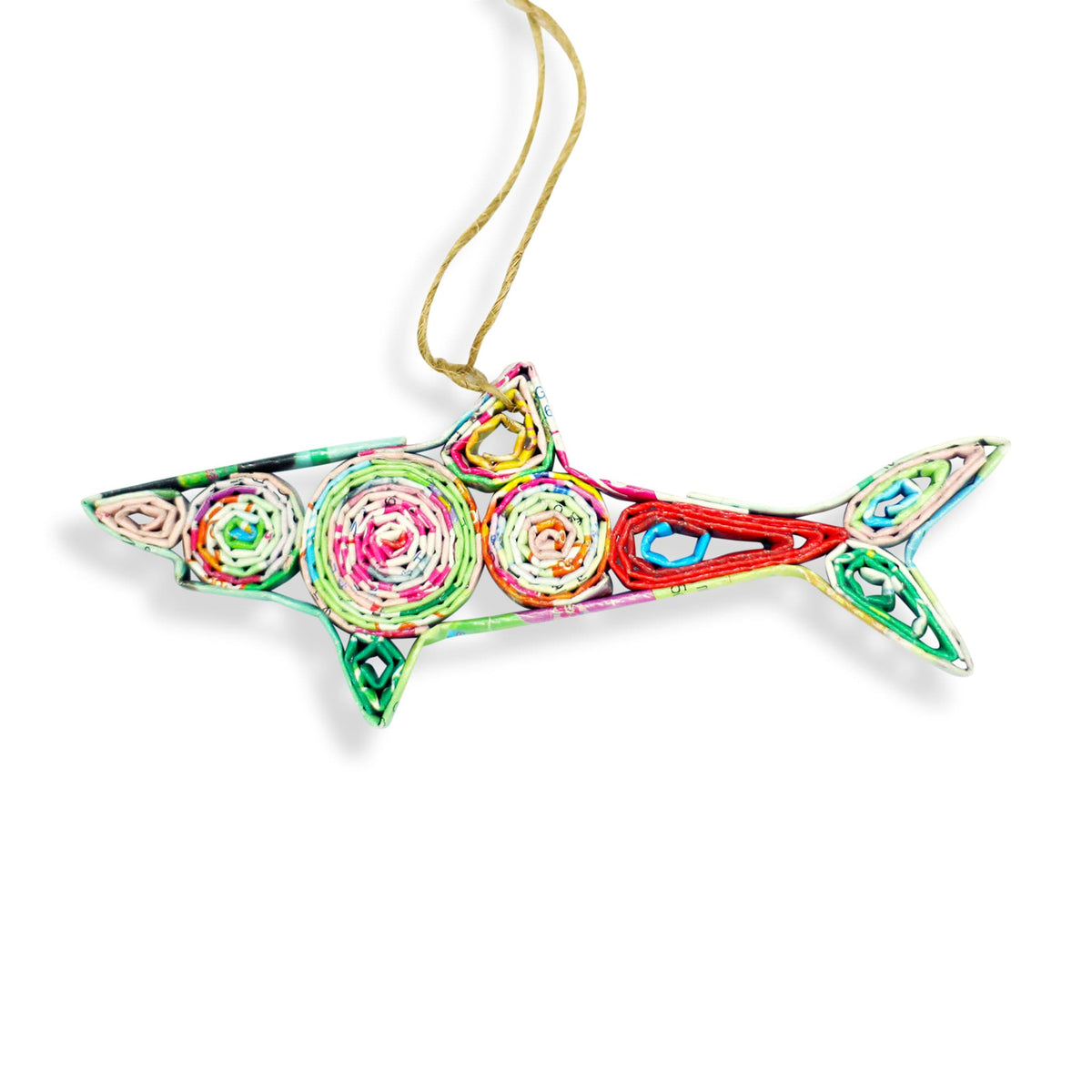 Shark, Handmade Recycled Quilling Ornament