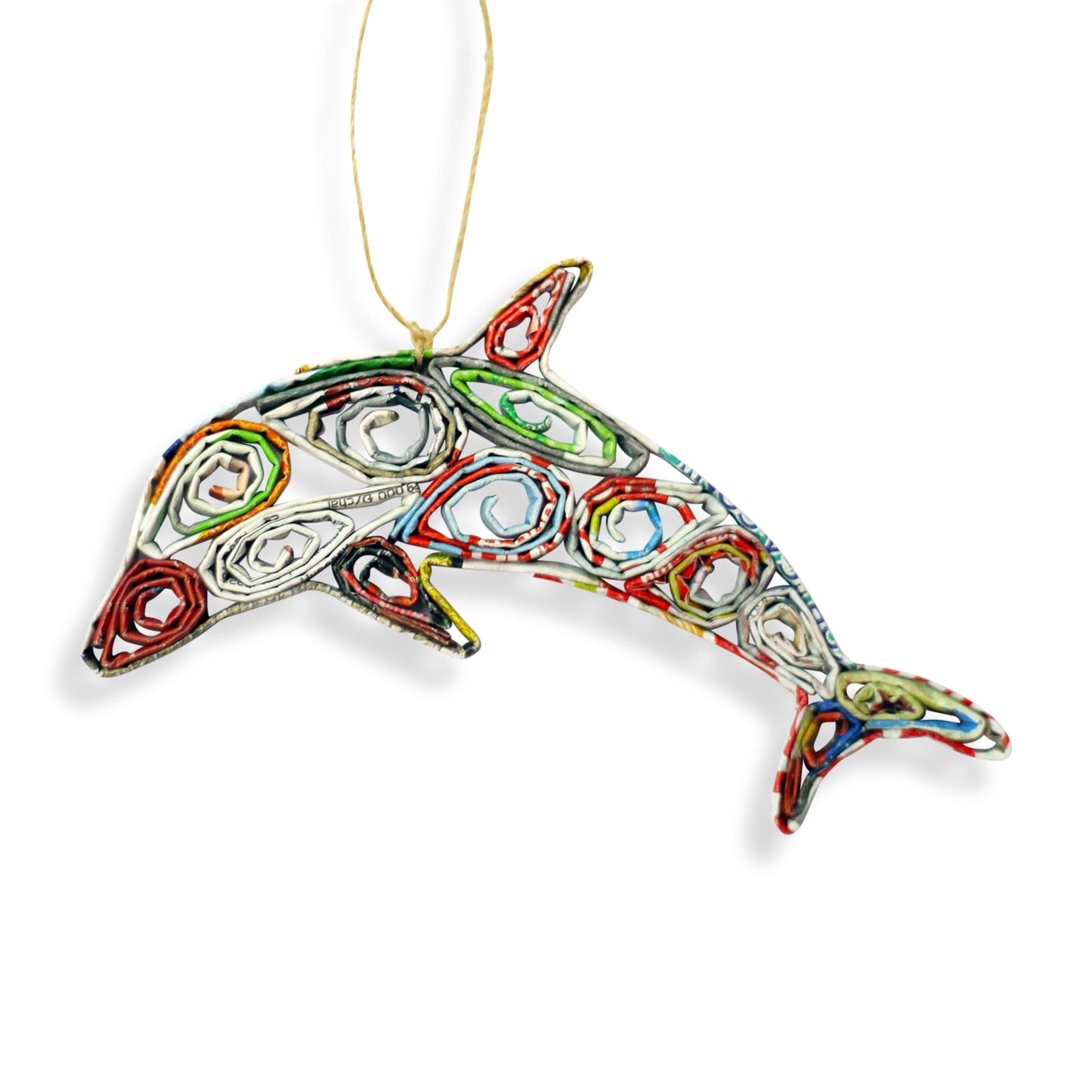 Dolphin, Recycled Quilling Paper Ornament