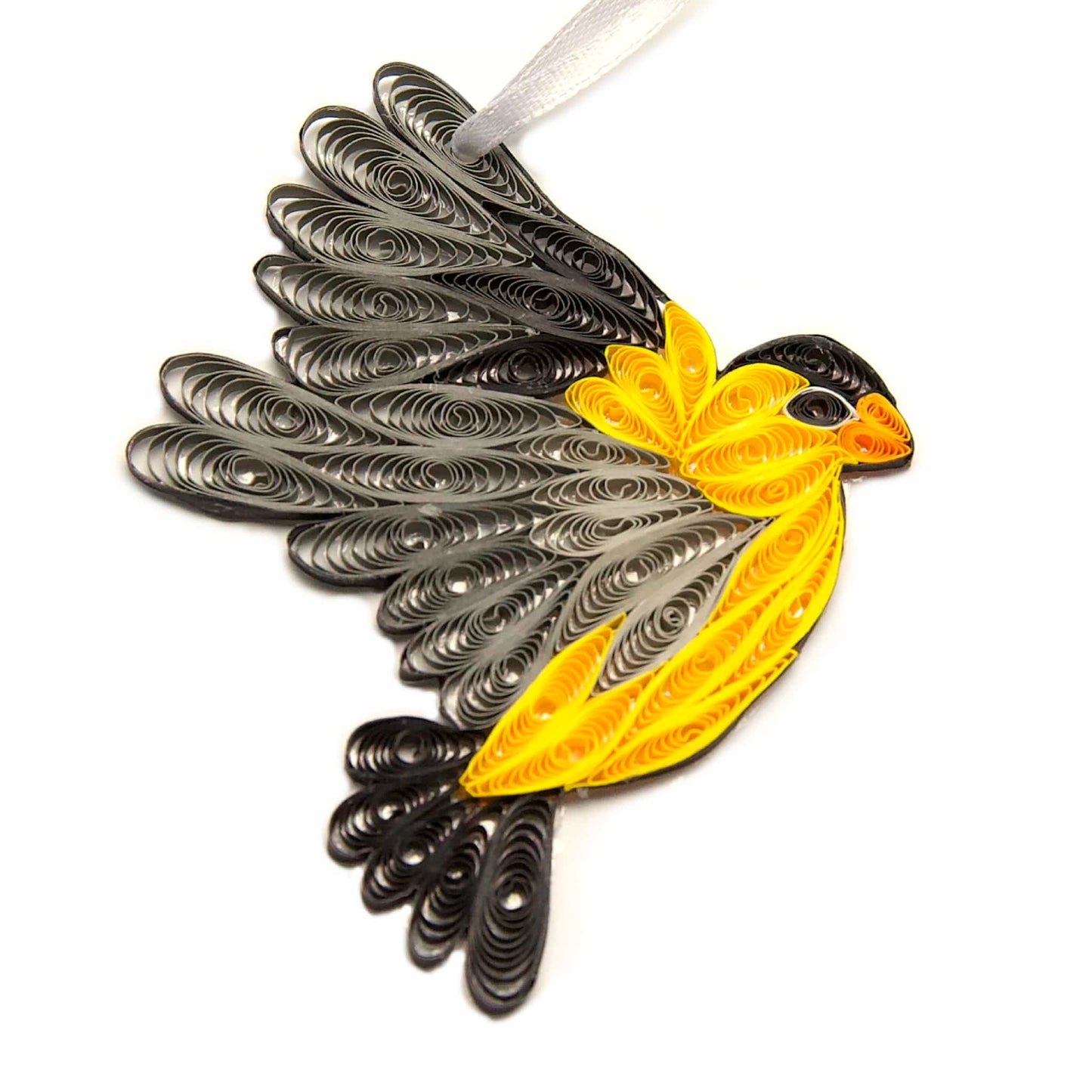Yellow Finch (Flying), Handmade Quilling Ornament