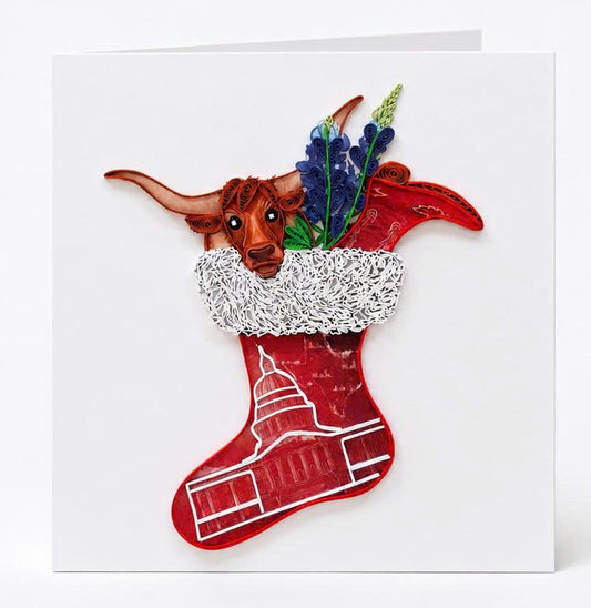 Stocking, Handmade Quilling Paper Ornament