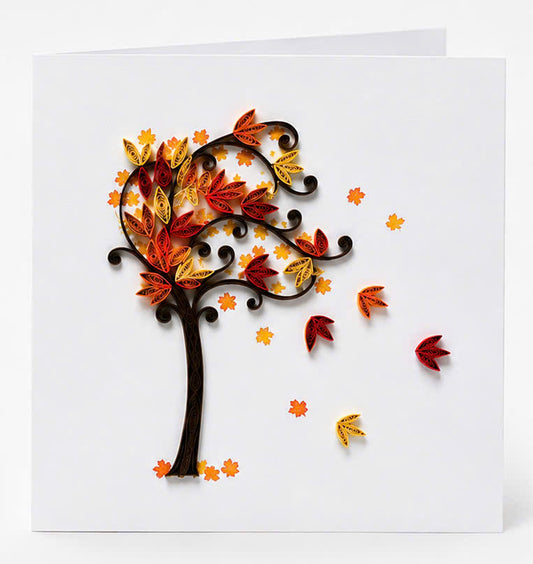 Fall Tree, Handmade Quilling Greeting Card