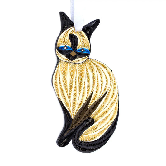 Cat (Siamese), Handmade Paper Quilling Ornament