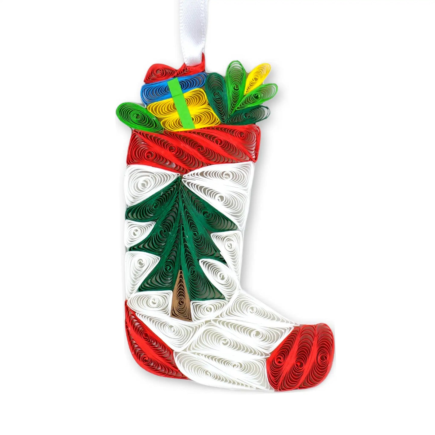 Stocking, Handmade Quilling Paper Ornament