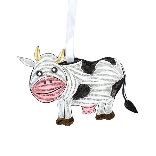 Cow, Handmade Paper Quilling Ornament