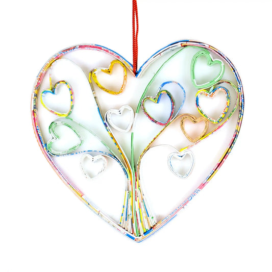 Tree of Life Heart, Premium Handmade Recycled Quilling Paper Ornament