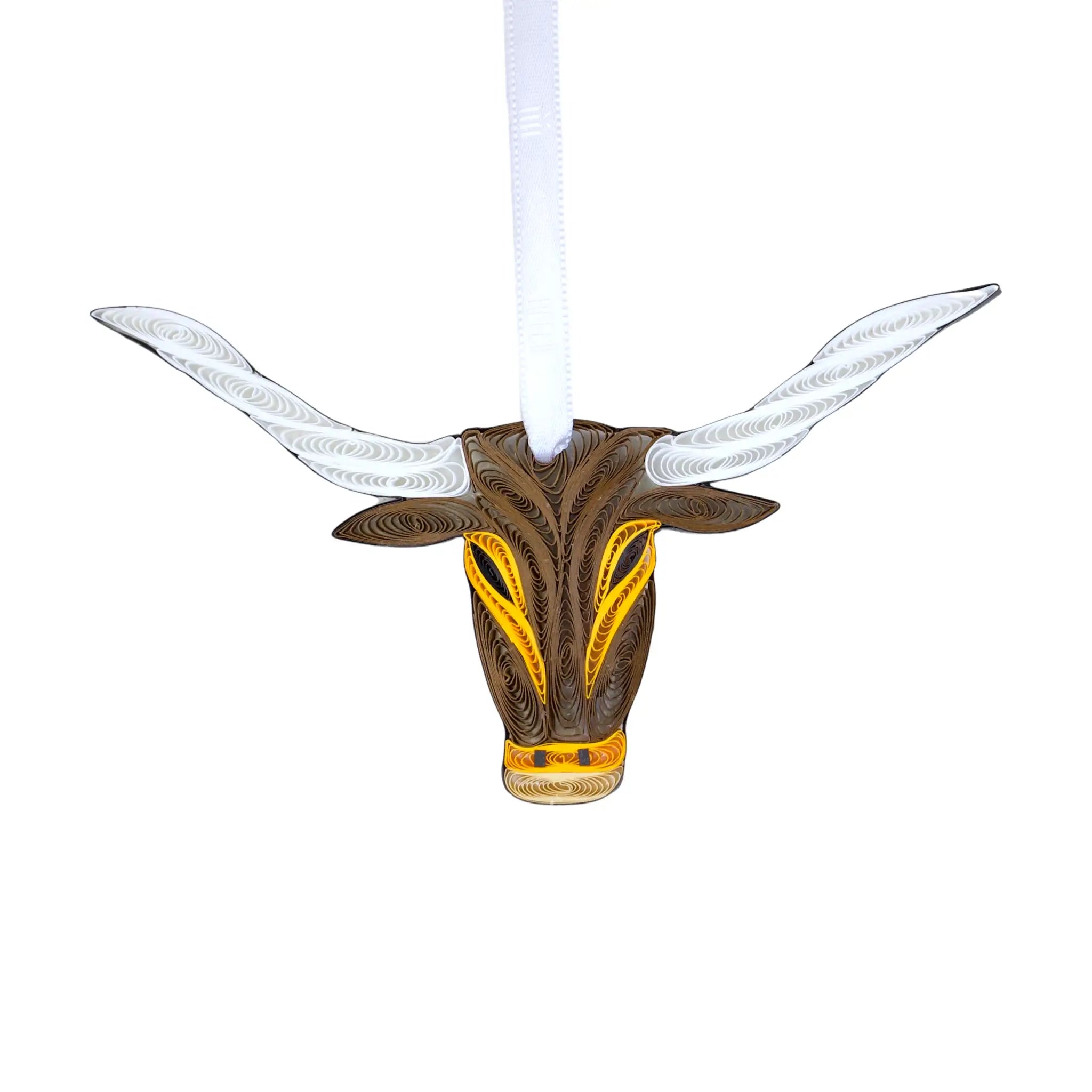 Longhorn, Handmade Paper Quilling Ornament