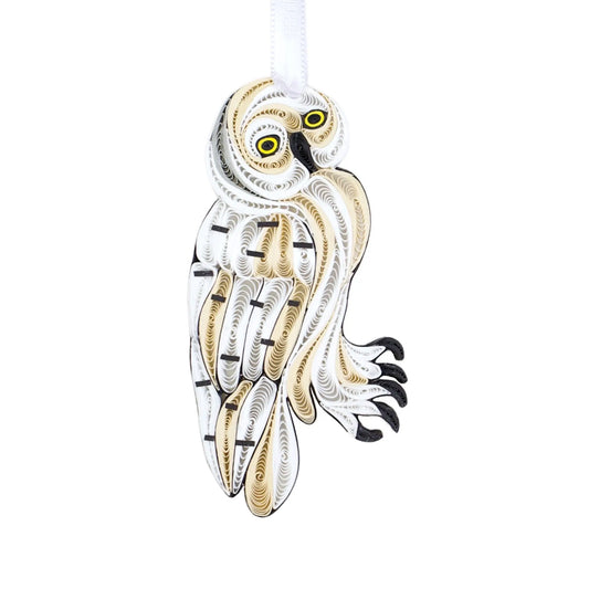 Owl (White), Handmade Quilling Ornament