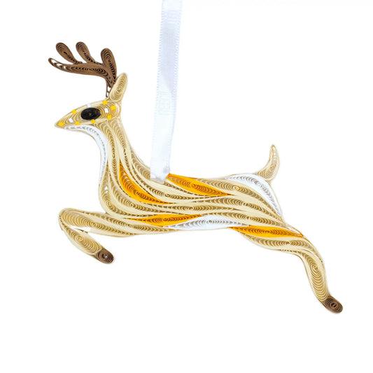 Reindeer Leaping, Handmade Quilling Paper Ornament