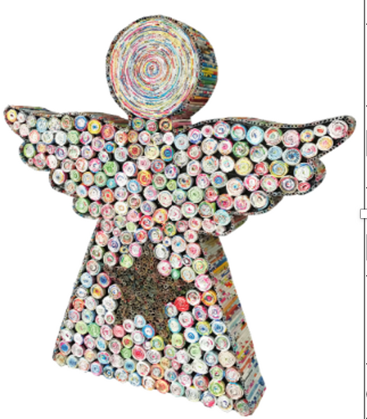 a quilling paper standing decor of an angel