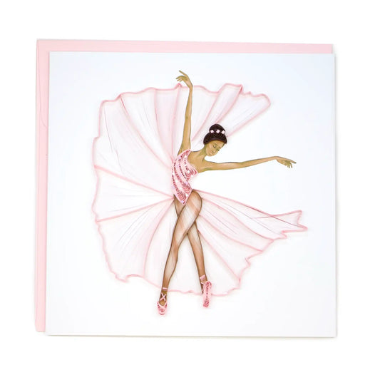 Ballerina (Brown), Handmade Quilling Greeting Card