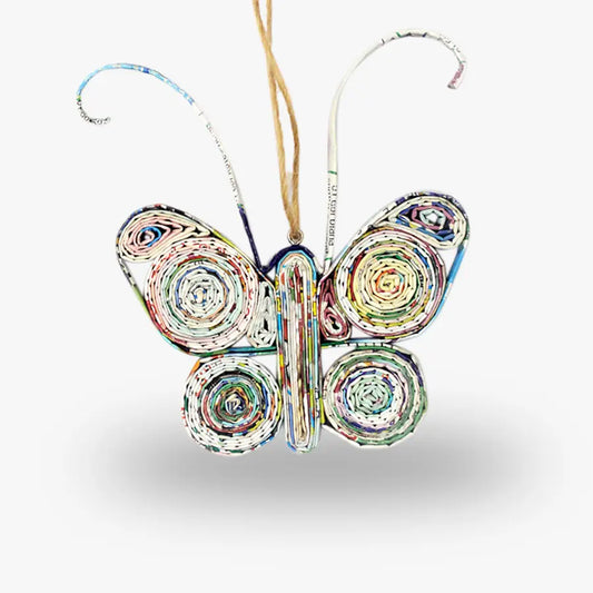 Multi-colored Butterfly Handmade Recycled Quilling Paper Ornament