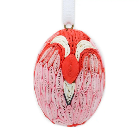 Decorative Egg - Flamingo, Handmade Quilling Paper Ornament