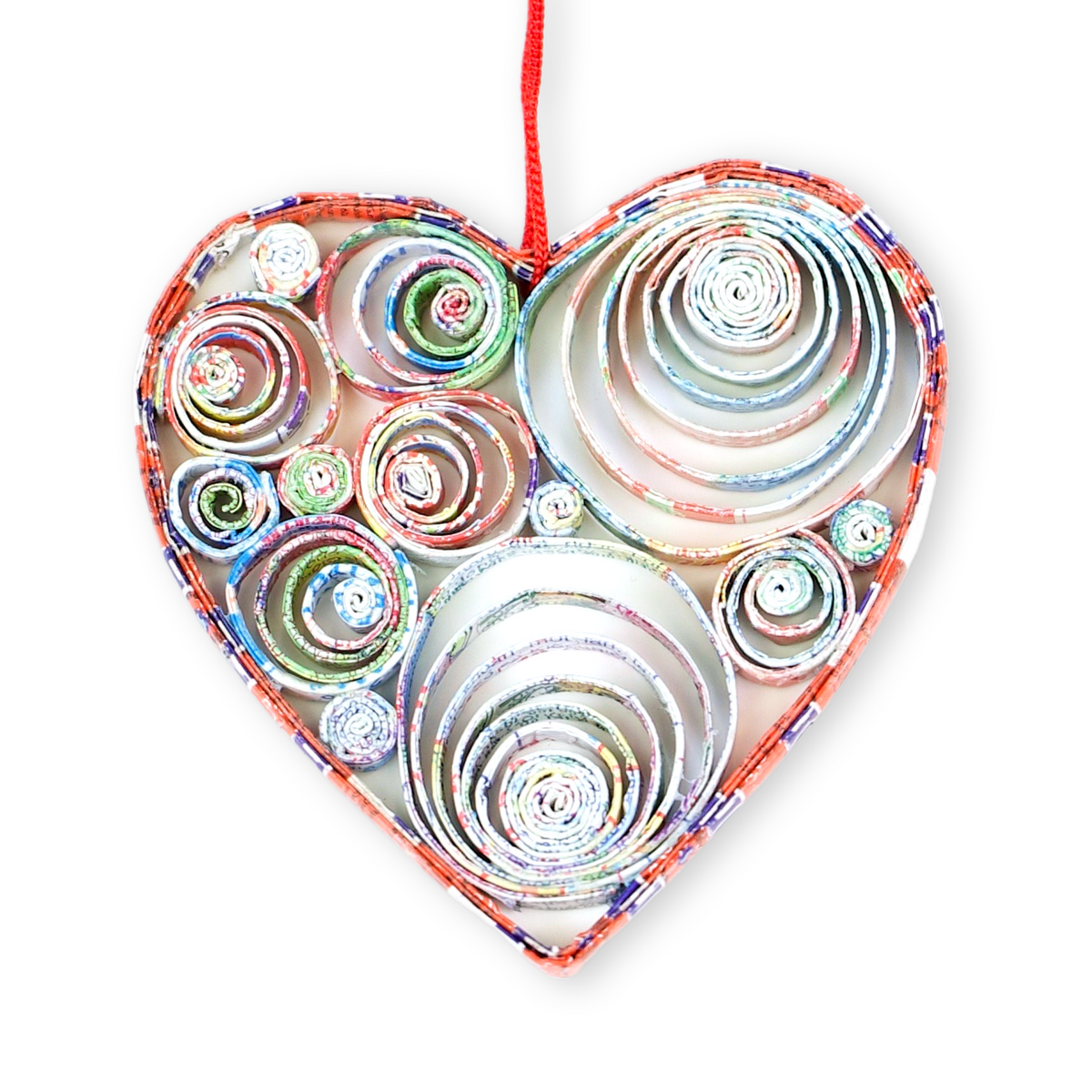 Heart (Circles), Handmade Recycled Paper Ornament