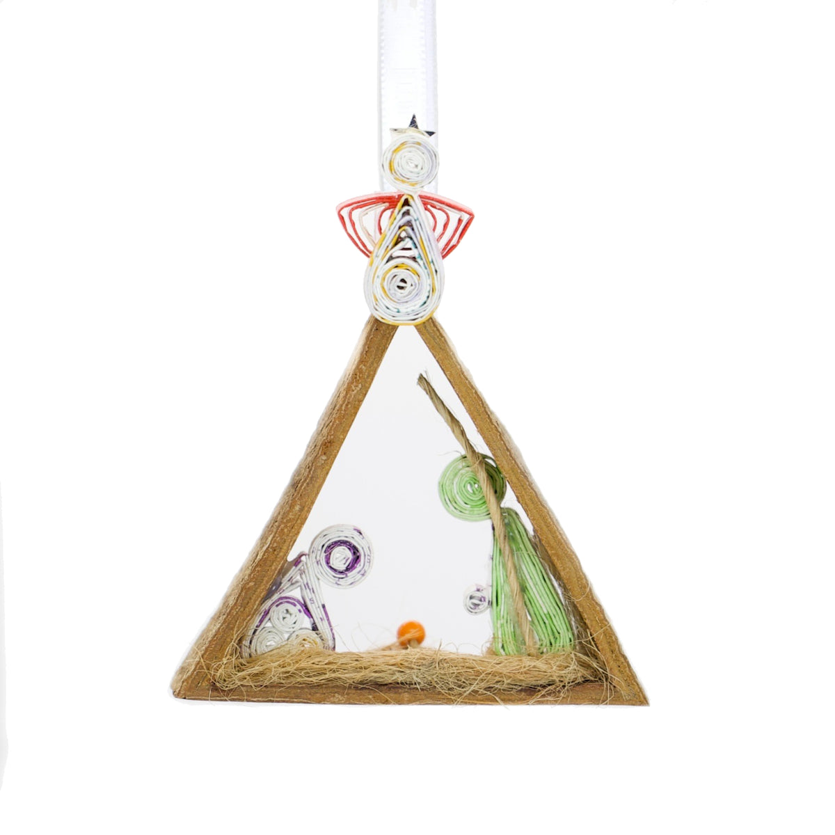 Nativity (Triangle), Handmade Quilling Cinnamon Ornament