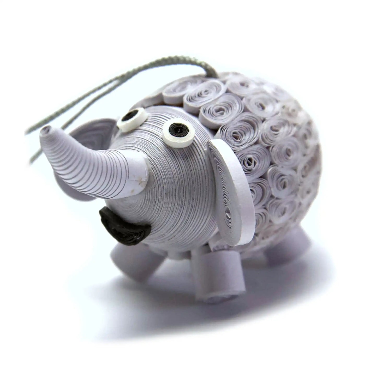 Elephant (3D Grey), Handmade Paper Quilling Ornament