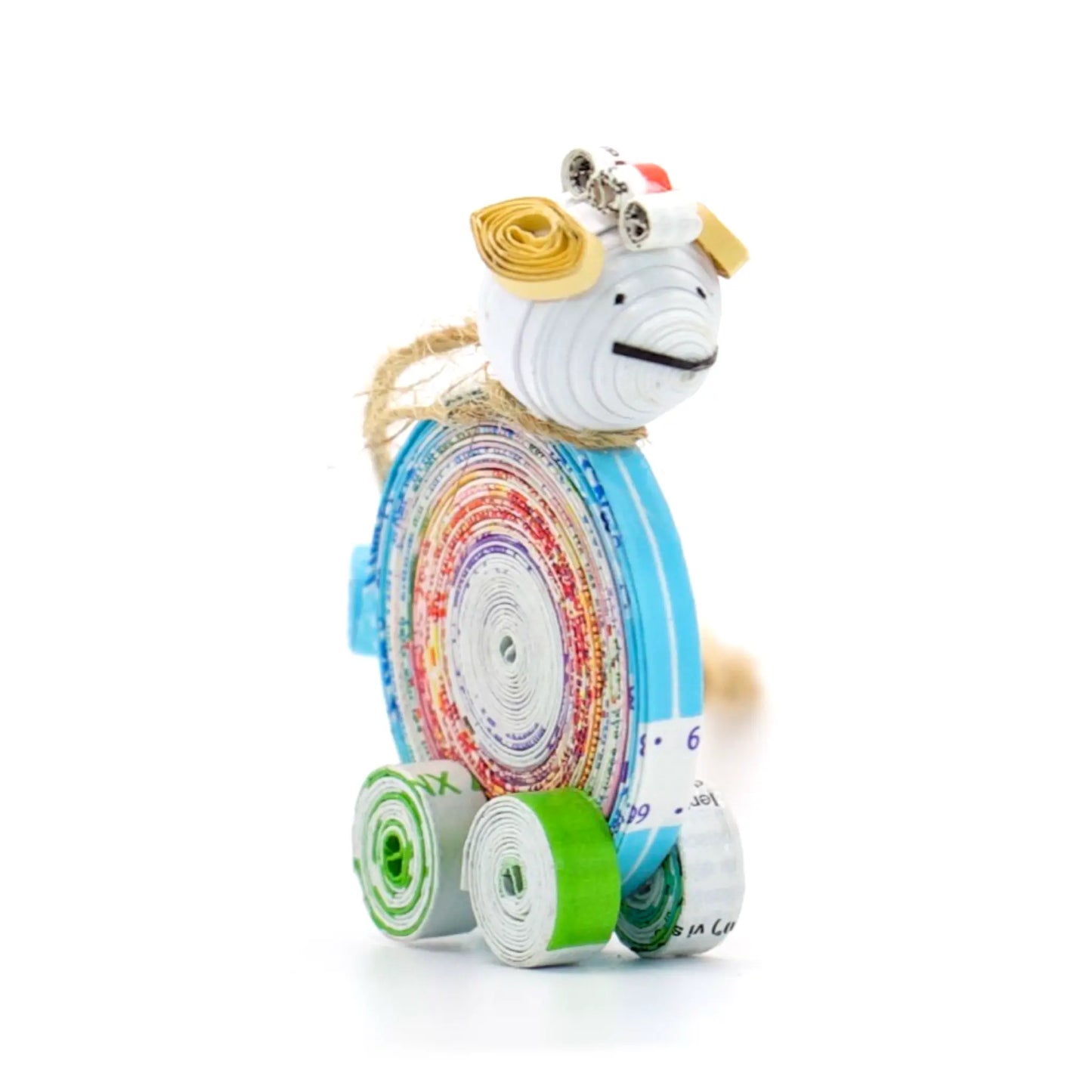 Sheep on Wheels, Premium Handmade Recycled Quilling Paper Ornament